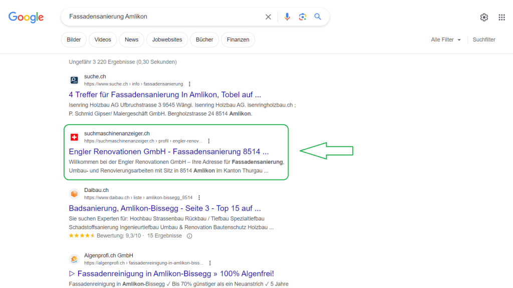 Suchmaschineneintrag Engler Renovationen GmbH
